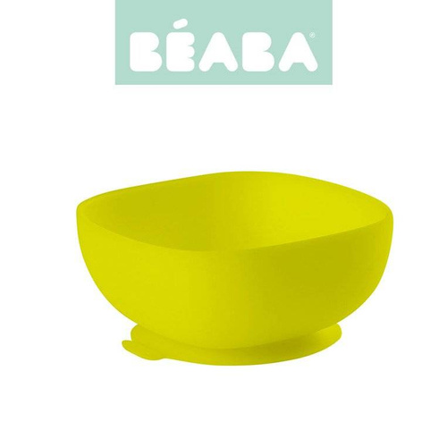 Beaba - yellow silicone cup with a suction cup