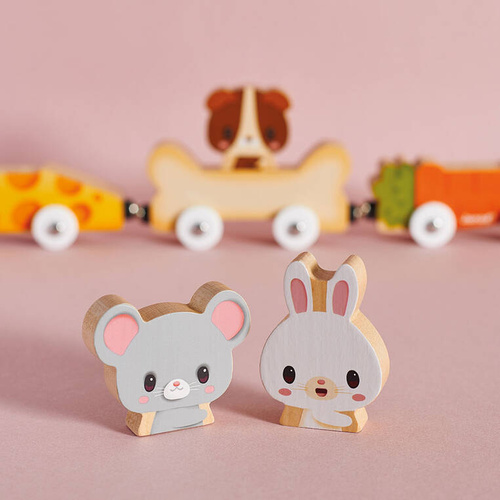 Janod - Magnetic wooden vehicles with pets Farma 18 m+