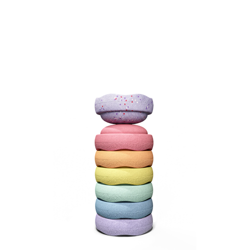 STAPELSTEIN – sensory discs for active play, Original Mini Winter Special (6-piece set) – Rainbow Pastel