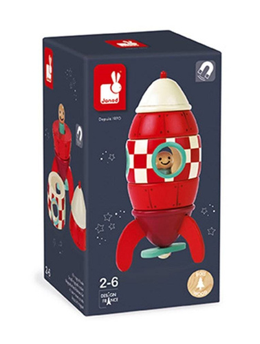 Janod - Wooden magnetic rocket