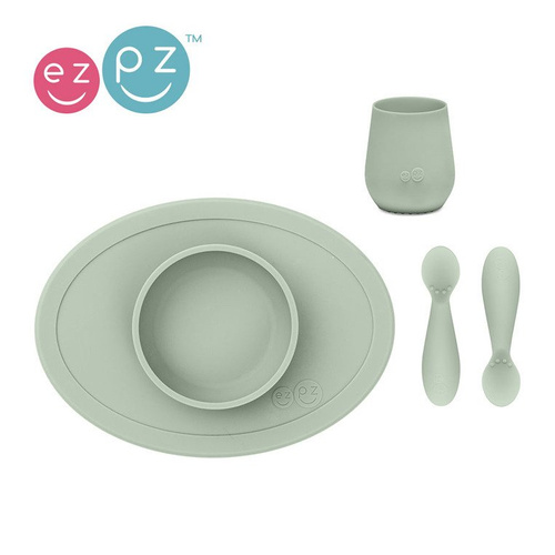 EZPZ - First Foods Set silicone dish, pastel green