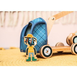 LILLIPUTIENS - Wooden tug with a movable hook and a donkey car Ignace 2 years +