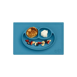 EZPZ - A silicone plate with a washer, Happy Mat 2in1, blue