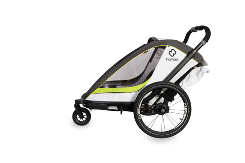 Hamax - Bike trailer for kids BREEZE + Jogger wheel, double - White/green