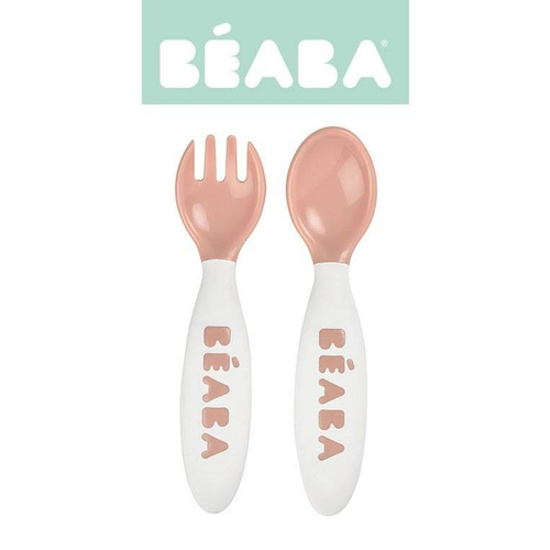Beaba - Plastic cutlery in a case nude