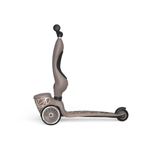 SCOOTANDRIDE - Highwaykick 1 Lifestyle 2in1 Ride-on and scooter with lockable storage 1-5 years Brown Lines