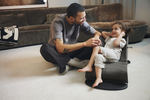 BABYBJÖRN - Bouncer Balance Soft Woven/Jersey Tri Fabric, Dark Grey + Toy Googly Eyes