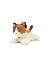 DOUDOU – Les P'tits Relax weighted plush cat, Histoire d'Ours, 22 cm, orange and white