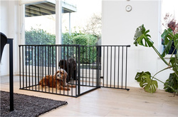 DogSpace - Max Multi Expandable Dog Pen Rectangle With Gate, Black (70x102cm)