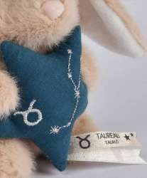 DOUDOU – DOUDOU ASTRO plush rabbit with zodiac sign, Doudou et Compagnie, 12 cm, Taurus