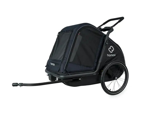 Bicycle trailer for a dog - Hamax Pluto L 45 kg - Blue / Black