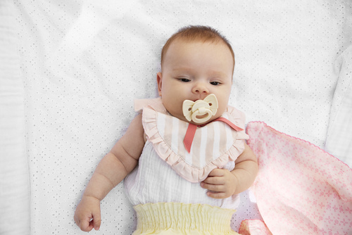 ELODIE DETAILS - Binky Bow silicone pacifier 3m+, oat white