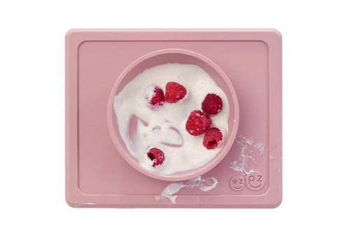 EZPZ - Silicone bowl with 2in1 placemat Mini Bowl pastel pink