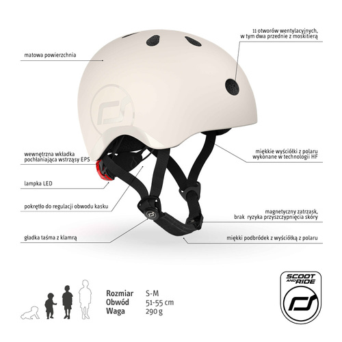 SCOOTANDRIDE - S-M helmet for children 3+ Ash