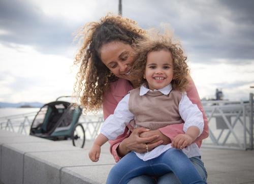 Hamax - Bike trailer for kids COCOON , double - Green/black