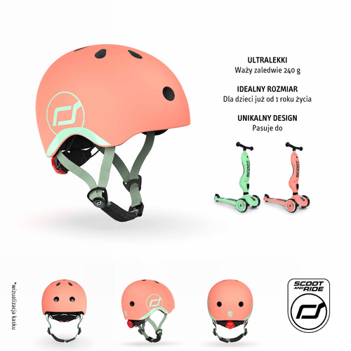 SCOOTANDRIDE - XXS-S helmet for children 1-5 years Peach