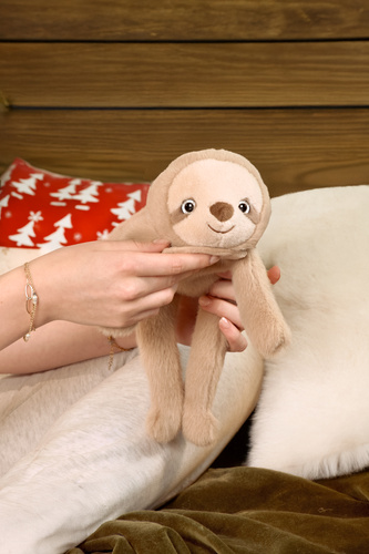 DOUDOU - magnetic plush Podcoll Sloth, Histoire d'Ours, 30 cm, beige
