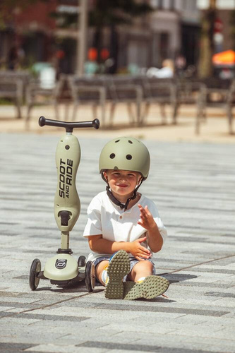 SCOOTANDRIDE - Highwaykick 2in1 Ride and scooter 1-5 years Olive