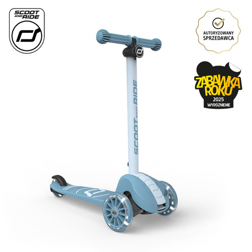 SCOOTANDRIDE - Highwaykick 3S - scooter with 2-in-1 control system and LED wheels, foldable 3+, steel