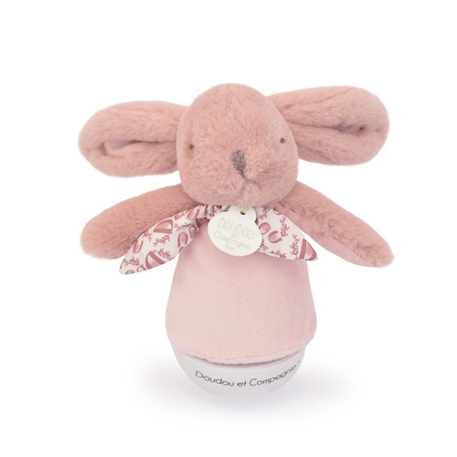 DOUDOU - musical night light Lapin Doudou Culbuto, Doudou et Compagnie, 16 cm, pink
