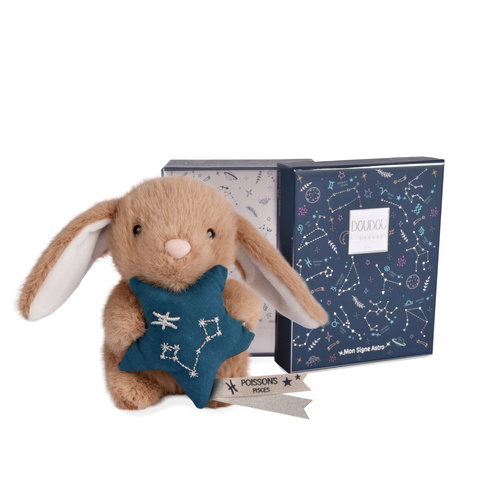 DOUDOU – DOUDOU ASTRO plush rabbit with zodiac sign, Doudou et Compagnie, 12 cm, Pisces
