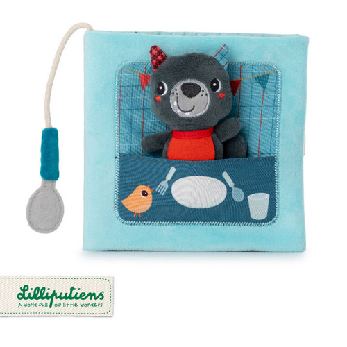 LILLIPUTIENS Activation book with a mini cuddly toy Bon appetit! Wolf Louis 12 m+