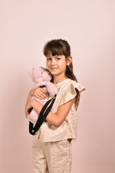 DOUDOU – plush teddy bear shoulder bag, Doudou et Compagnie, powder pink