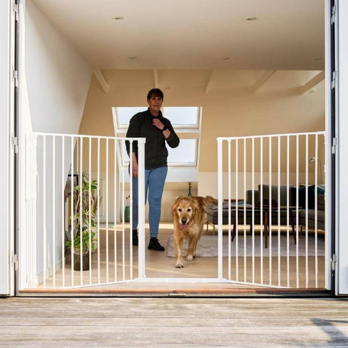 DogSpace - Rocky L Extra Tall Multi Expandable Dog Gate, White (90-221cm)