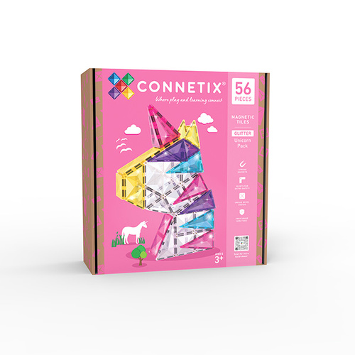 Connetix - Glitter Unicorn Pack - 56 pieces