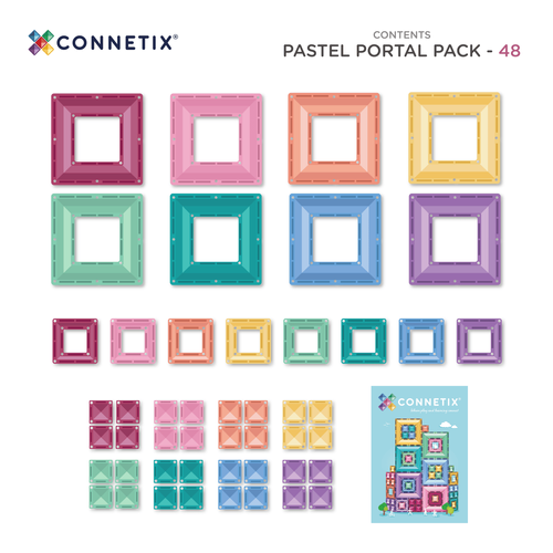 Connetix - Portal Pack, Pastel - 48 pieces