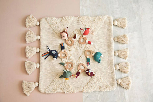 LILLIPUTIENS - Rattle with a wooden teether Alice Fox 3 m + ECO