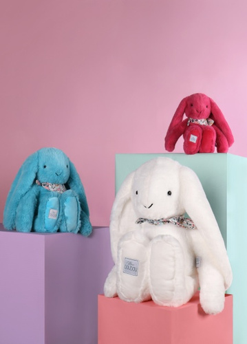 DOUDOU – Lapin Fleurette plush rabbit by Doudou et Compagnie, 50 cm, white