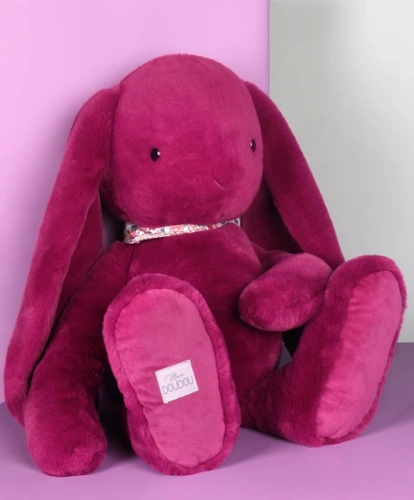 DOUDOU – Lapin Fleurette plush rabbit by Doudou et Compagnie, 70 cm, plum