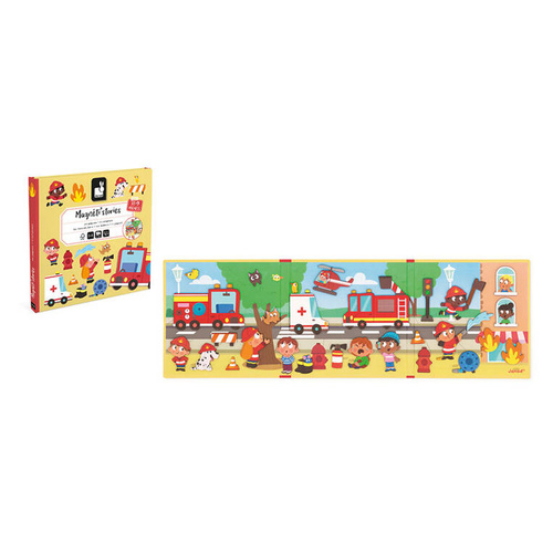 Janod - Magnetyczna układanka Strażacy Magneti'stories 3+