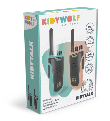 Kidywolf - KIDYTALK walkie-talkie set, cyan-nude