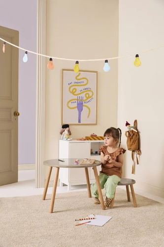 Kid's Concept - Stool and table set -  light brown