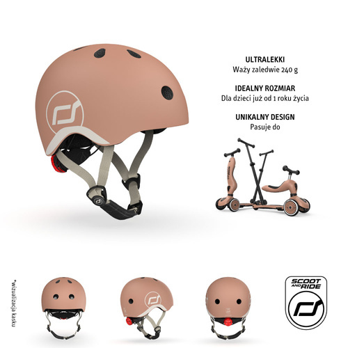 SCOOTANDRIDE - XXS-S helmet for children 1-5 years Mocha