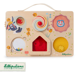 LILLIPUTIENS Wooden manipulation board with Farma suitcase 12 m+