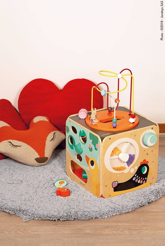 Janod - Multifunctional educational cube with a large loop