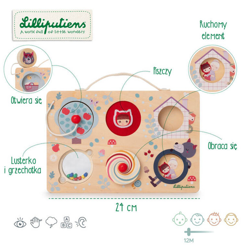 LILLIPUTIENS Wooden manipulation board Little Red Riding Hood suitcase 12 m+