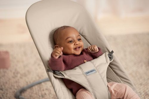 BABYBJÖRN - Bouncer BLISS Woven/Jersey Tri Fabric, Sand Grey