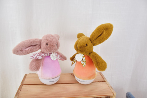 DOUDOU - musical night light Lapin Doudou Culbuto, Doudou et Compagnie, 16 cm, ochre