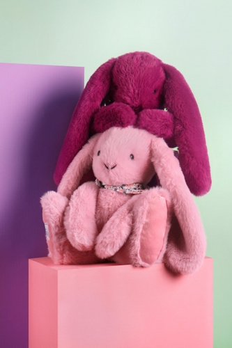 DOUDOU – Lapin Fleurette plush rabbit by Doudou et Compagnie, 35 cm, plum