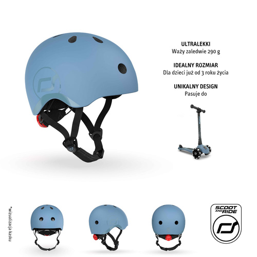 SCOOTANDRIDE - S-M helmet for children 3+ Steel