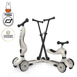 SCOOTANDRIDE - Highwaykick 1 Push and Go 2in1 Ride-on and Scooter with Handle for 1-5 Years, Miffy Ash