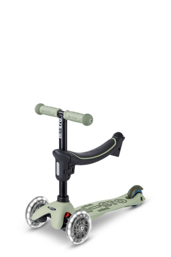MICRO - swing scooter Mini Deluxe Rock&Go LED, olive sage