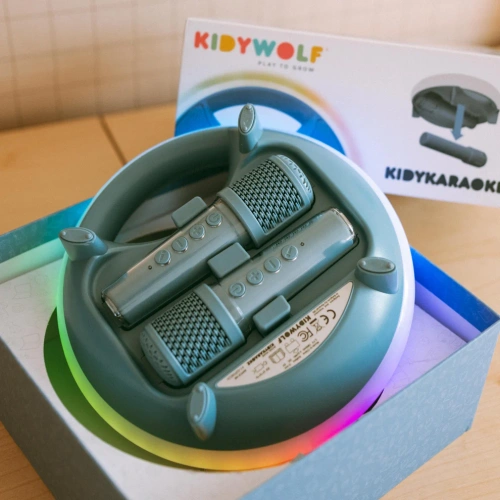Kidywolf – portable karaoke speaker with microphones Kidykaraoke, blue