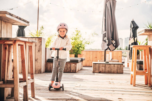 SCOOTANDRIDE - Highwaykick 3 LED - Folding scooter with light-up wheels 3+ Rose