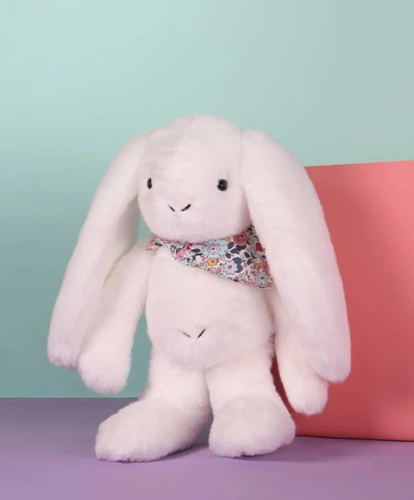 DOUDOU – Lapin Fleurette plush rabbit by Doudou et Compagnie, 35 cm, white