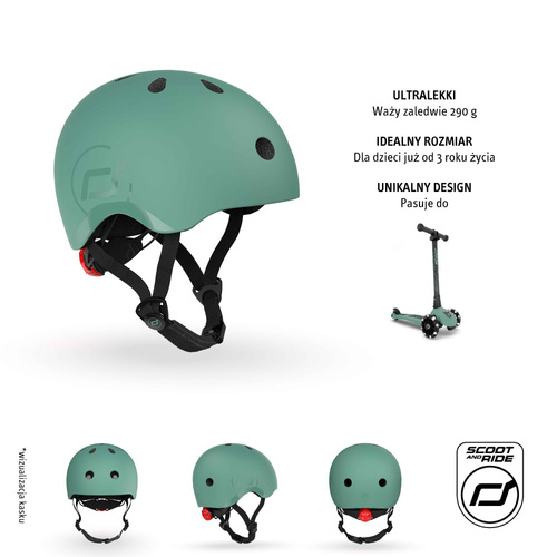 SCOOTANDRIDE - S-M helmet for children 3+ Forest